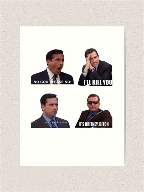 "No god please no,michael scott,steve carell ,meme" Art Print for Sale ...