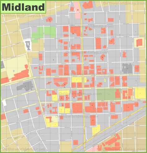 Midland downtown map - Ontheworldmap.com