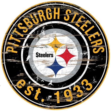 Pittsburgh Steelers Distressed 24" Round Sign | Pittsburgh steelers ...