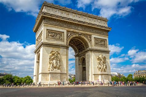 Arc de Triomphe in Paris - Commemorative Arch Overlooking the Champs ...