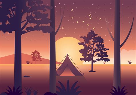 Vector Beautiful Nature Illustration | Nature illustration, Landscape ...