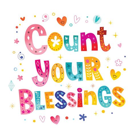 Count your blessings stock vector. Illustration of quote - 107042380