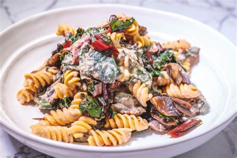 Gluten-Free Fusilli Winter Pasta with Chard, Mushrooms, and Walnut ...