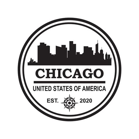 Chicago Skyline Silhouette Logo , Usa Skyscraper Logo 5550549 Vector ...