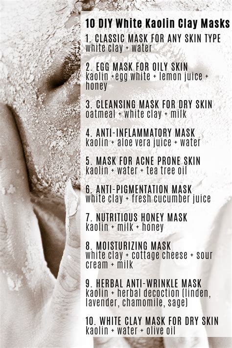 Today we have prepared 10 DIY white clay masks recipes which are ...