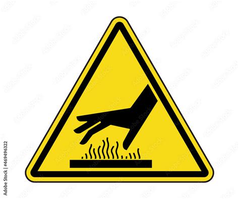 Hot Surface Warning Label. International Hot Surface Hazard Symbol. Hot ...