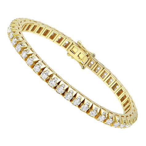 11 Carat Diamond Tennis Bracelet For Men & Women 14K Yellow Gold by ...