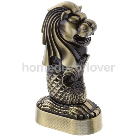 Bronze Merlion Building Model of Singapore Figurine Statue Crafts ...