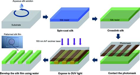 Eco-friendly photolithography using water-developable pure silk fibroin ...