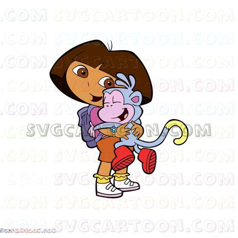 Dora and Boots hugging Dora the Explorer svg dxf eps pdf png | Dora the ...