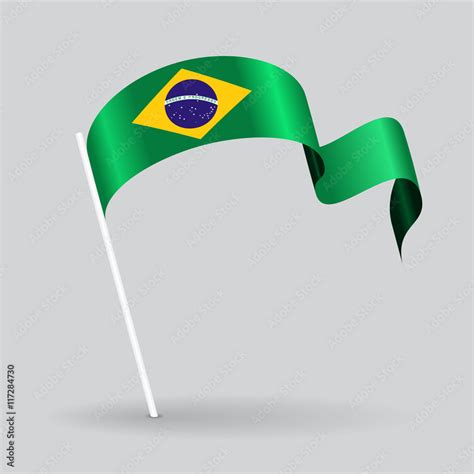 Brazilian wavy flag. Vector illustration. Stock Vector | Adobe Stock