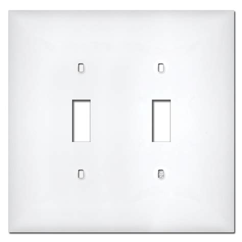 Midway 2 Gang Toggle Plastic Light Switch Covers - White