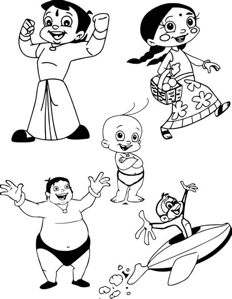 Characters in Chhota Bheem Coloring Page - Free Printable Coloring ...