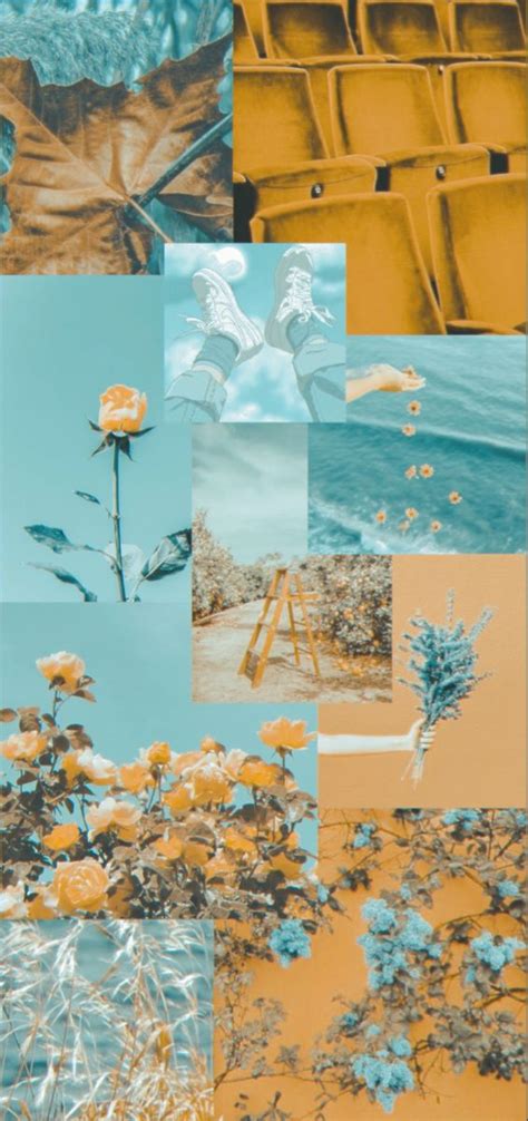 blue and yellow aesthetic wallpaper | Sfondi