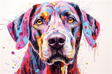 Premium AI Image | colorful dog painting