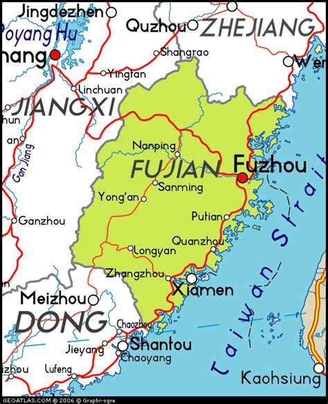 Map of Fujian , China, China Atlas