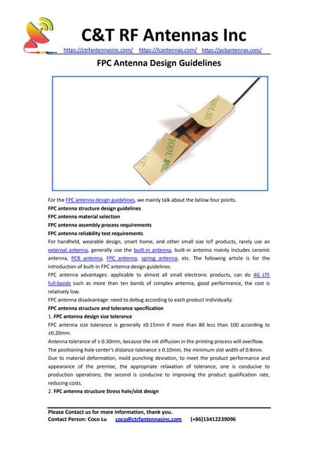 FPC antenna design guidelines | PDF | Free Download