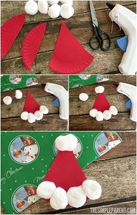 Easy Paper Plate Santa Hat Craft • The Simple Parent