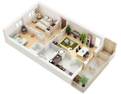 25 Two Bedroom House/Apartment Floor Plans