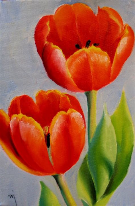 Acrylic Painting For Kids, Easy Flower Painting, Tulip Painting ...