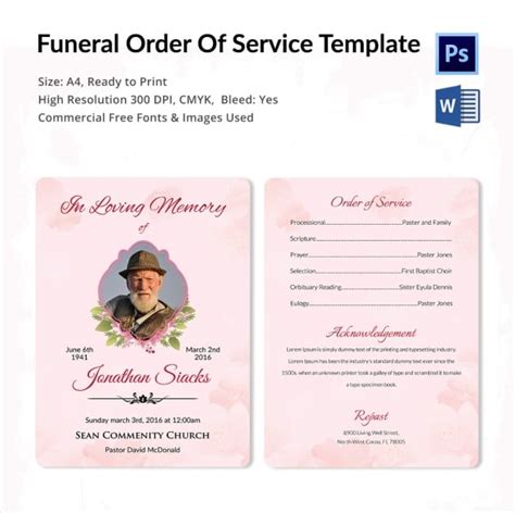 Templates For Funeral Order Of Service | DocTemplates