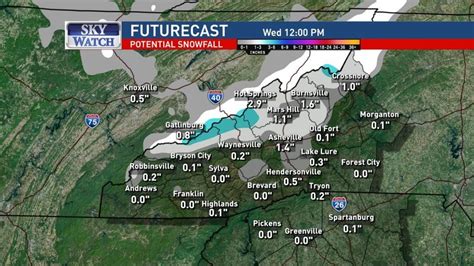 Light snow overnight in Asheville, more closer to the Tennessee border