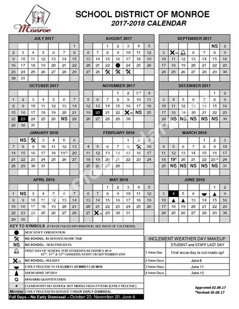 Monroe Middle School Calendars – Monroe, WI