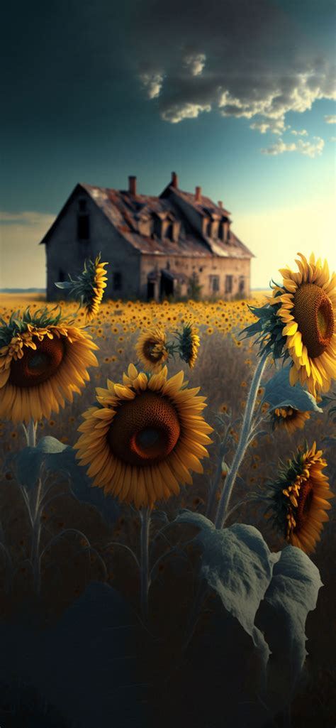 Sunflowers & Old House Wallpapers - Sunflower Wallpaper iPhone