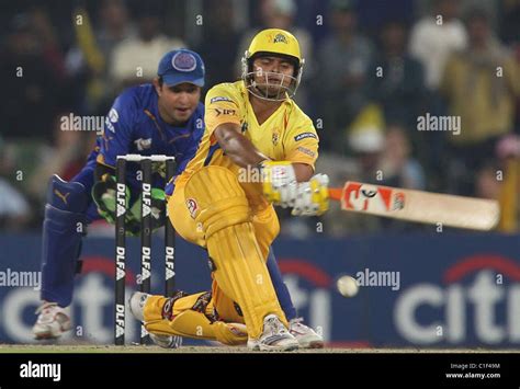 Chennai Super Kings Suresh Raina batting during the DLF IPL Twenty20 ...