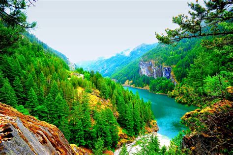 HD Wallpapers: Mountain Hill Down River View HD Wide