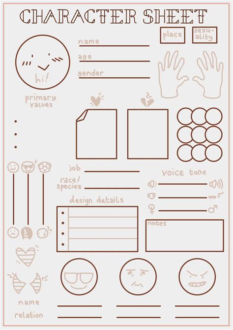 Simple OC Character Sheet Blank Template Printable - Etsy UK ...