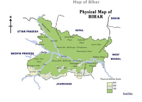 BIHAR: physical map of bihar