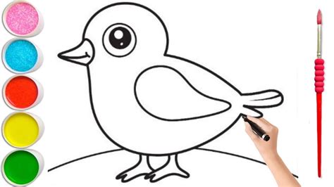 How to draw cute bird for kids and toddlers| Easy Bird Drawing, Magical ...