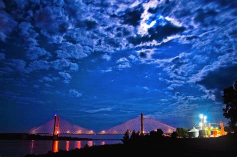 Greenville Bridge, Mississippi River, at night - h18cc | Flickr