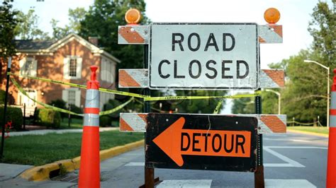 Road Closed Detour Sign