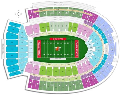 Ohio Stadium Seating Zones Map