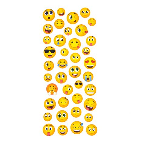 Small Emojis Clear Photo Safe Paper Stickers, 40-Count - Walmart.com ...