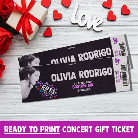 Olivia Rodrigo Guts Tour Concert Ticket Keepsake Souvenir - Etsy