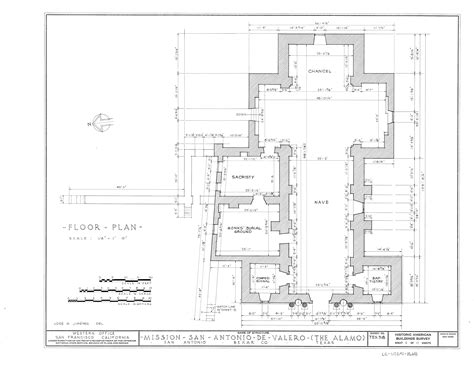 Mission San Antonio de Valero, San Antonio, TX. This is the floor plan ...