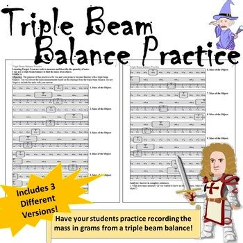 Triple Beam Balance Practice by Hellmund Science | TPT