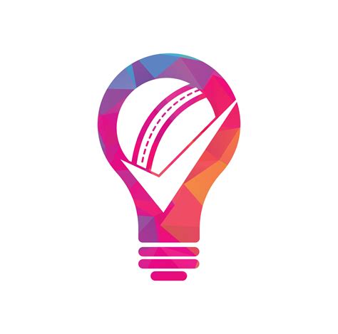 Check Cricket bulb shape concept vector logo design. Cricket ball and ...