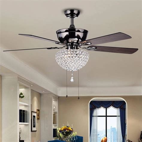 Modern Crystal Ceiling Fan Light Chandelier Combo Lighting Pendant ...