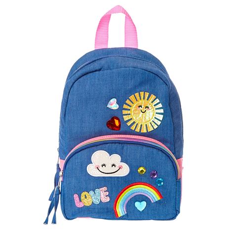 Claire's Club Ray of Sunshine Denim Backpack | Claire's US