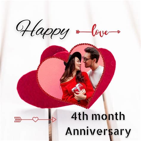 Happy 4th Month Anniversary Cards With Best Wishes And Greetings