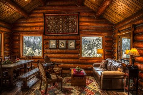 HD wallpaper: log cabin, inside, indoors, interior, furniture, rustic ...