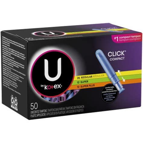 U by Kotex Jumbo Click Compact Regular/Super/Super Plus Tampons Multi ...