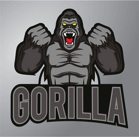 Gorilla logo design vector material 01 free download