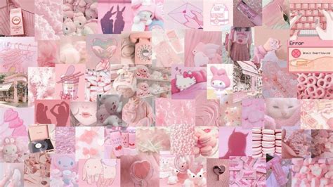 Soft Pink Aesthetic Collage Laptop Wallpaper