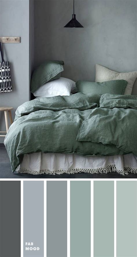 Grey green bedroom color palette