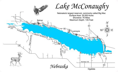 Lake McConaughy, Nebraska - Laser Cut Wood Map| Personal Handcrafted ...